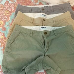 Old Navy Green and Tan Bermuda Shorts Casual Style (All 3)